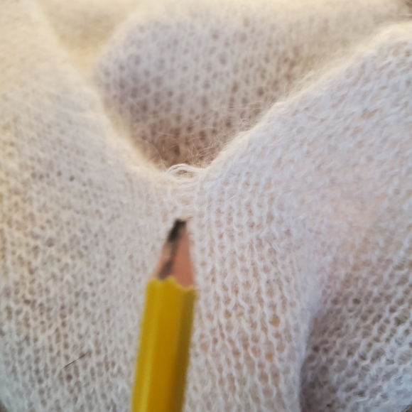 Magaschoni Mohair Wool Blend V-Neck Sweater Size M Long Sleeve Knit Pullover - Picture 3 of 11